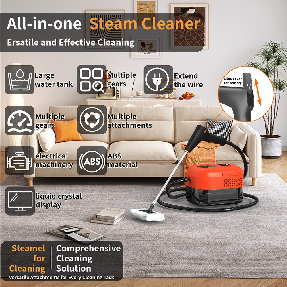 Handheld Steam Cleaner with High Pressure 9-Gear Adjustment and LCD Display