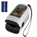 Fingertip Pulse Oximeter Blood Oxygen Monitor – SpO2, Heart Rate & Perfusion Index Display, Digital Finger Clip O2 Meter for Home Use & Sports, Batteries Included