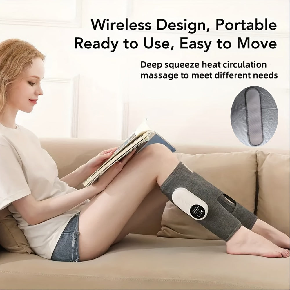 Leg Massager: Air Compression, Cordless Calf & Foot Massager with 3 Intensity Levels for Legs, Thighs