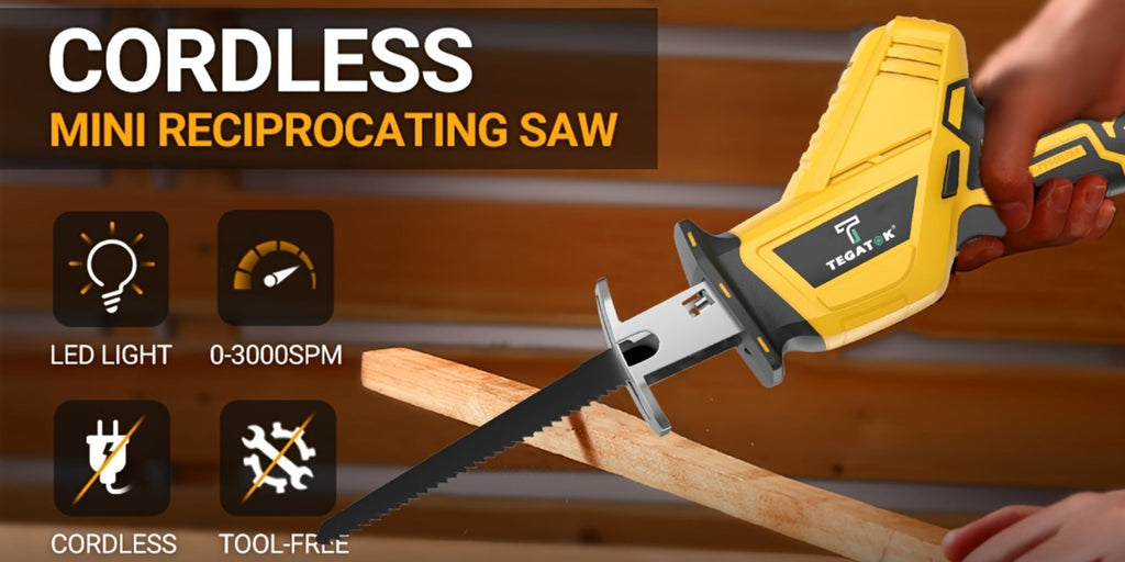 Electric Saw in an Electric Design with LED Light and Safety Lock