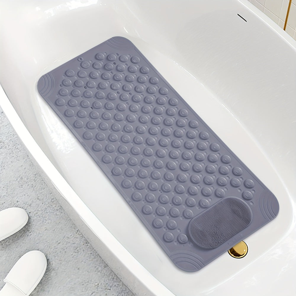 Non-Slip Bath Mat, Cushioned Shower and Tub Floor Mat with Massage Texture in Two Rectangular Sizes