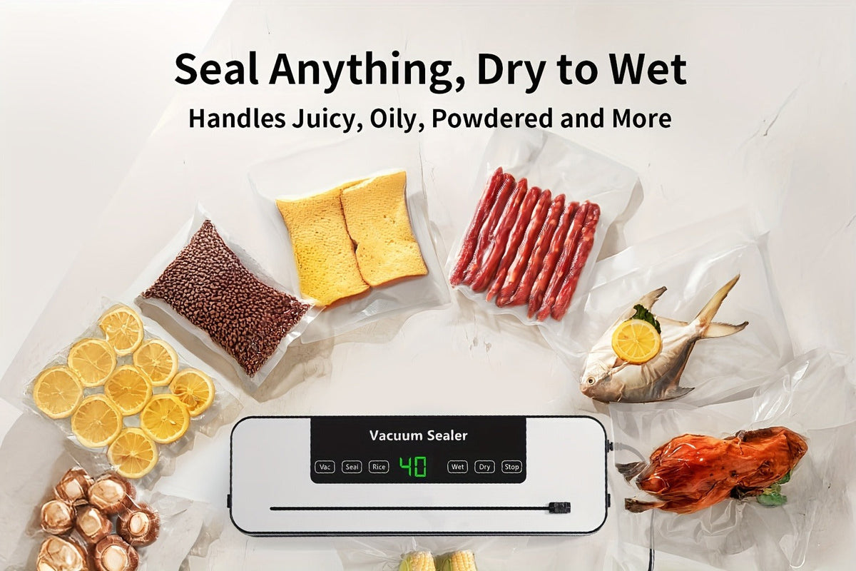Vacuum Sealer Machine with Bags Cutter and Hose for Dry and Moist Foods