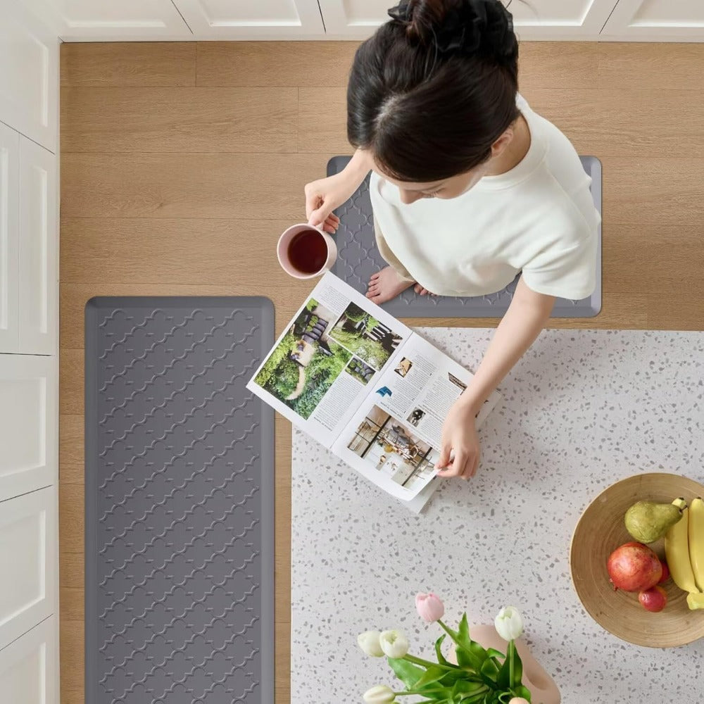 Anti Fatigue Kitchen Mat Set in a Non-Slip Design for Kitchen and Office
