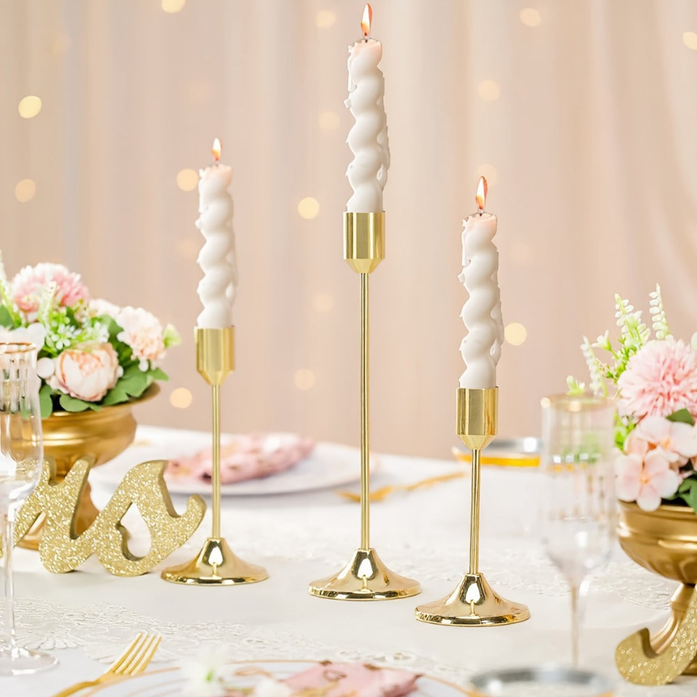 Metal Cone Candle Holders 30-Pack – Elegant Taper Candle Holder Set for Christmas, Halloween, Weddings & Parties – Polished Finish Tabletop Decor for Home, Hotel & Events