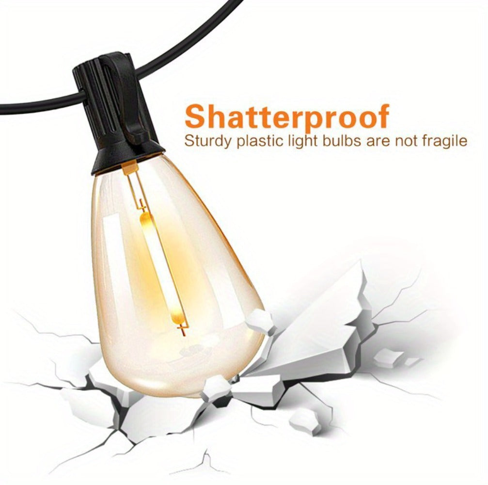 Outdoor String Lights, Solar String Lights Outdoor 50/100FT, 2700K Warm White Waterproof Patio String Lights