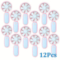 Mini Handheld Fan Bulk 12 Pack | Portable Neck & Wrist Personal Fan, USB Rechargeable, Lightweight Cute Design for Wedding Favors, Festival Party, Travel, Camping & Office Giveaways – Type A & B