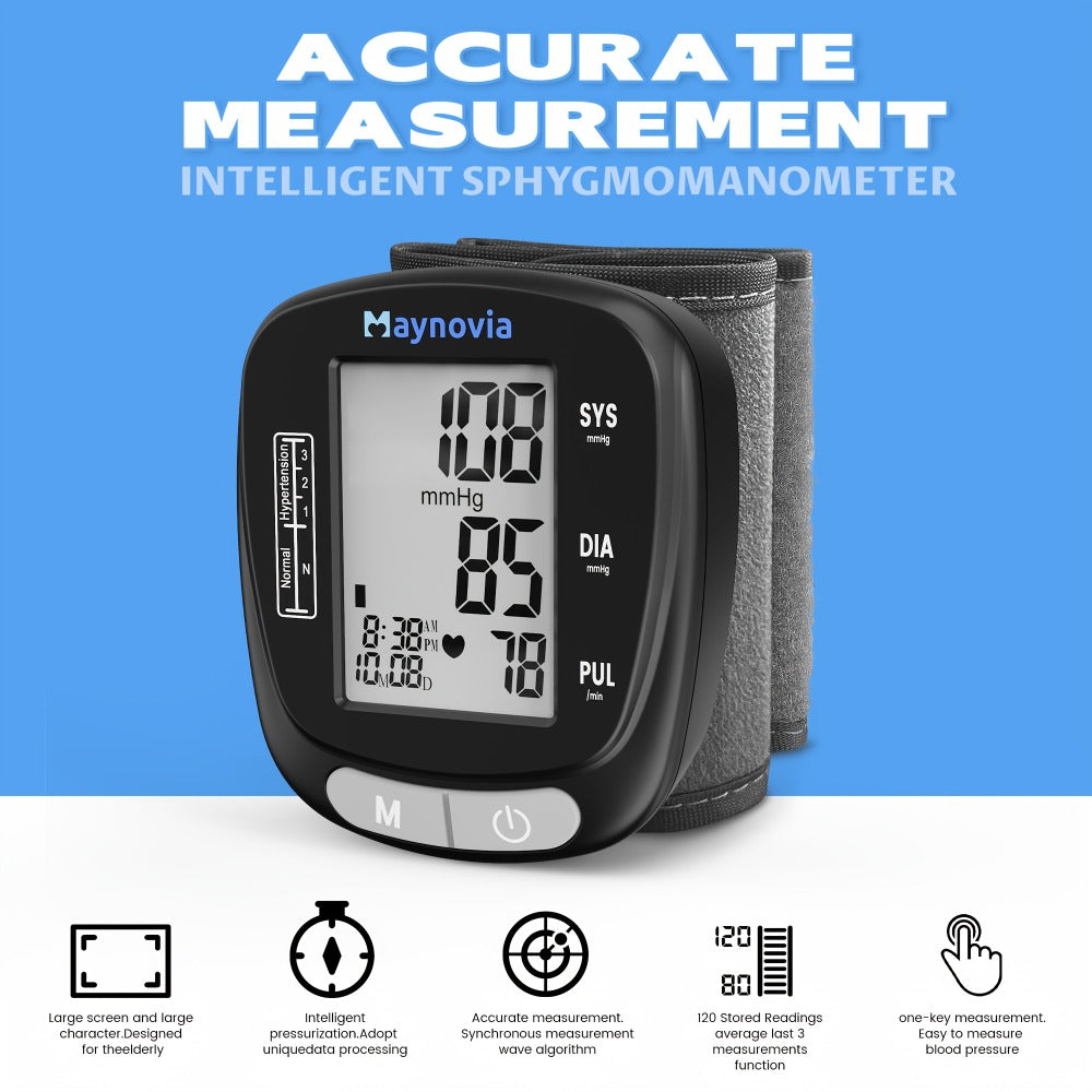 Blood Pressure Monitor, Oximeter Fingertip Digital BP Machine Home Use, Fully Automatic Hypertension Tracker