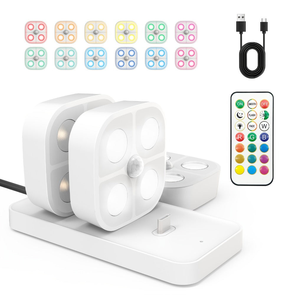 Puck Lights, Wireless LED Closet Lights, Color Changing Night Light for Hallway Stairway Bathroom Bedroom Kitchen