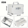 Aluminum Alloy Lockable Medicine Box – Double Layer Large Capacity Storage Box with Key Lock, Handle & Tray for Medicines, Documents & Valuables, 10"/12"/14"/16" Home Security Box
