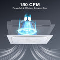 Bathroom Exhaust Fan Combo (150 CFM) in a Quiet Ventilation Design with 40W LED Night Light