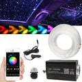 Fiber Optic Star Ceiling Light Kit 1000pcs, 0.5mm x 78.74" RGBW Car Roof Headliner Starlight Kit with App & 24-Key Remote Control, Color Changing Twinkle Lights for Car Interior Home Theater Bedroom