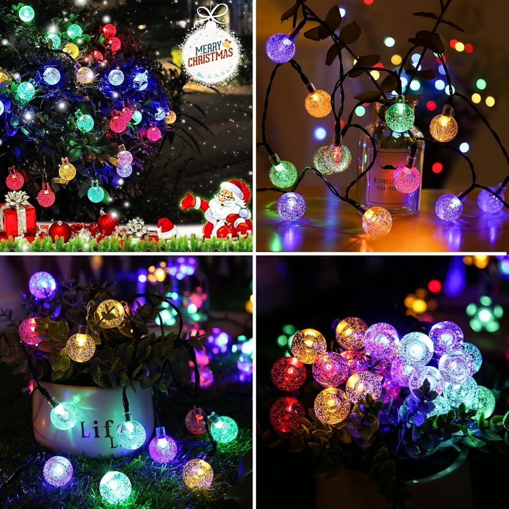 Solar String Lights Outdoor with 8 Modes and Boho Garden Lights for Patio