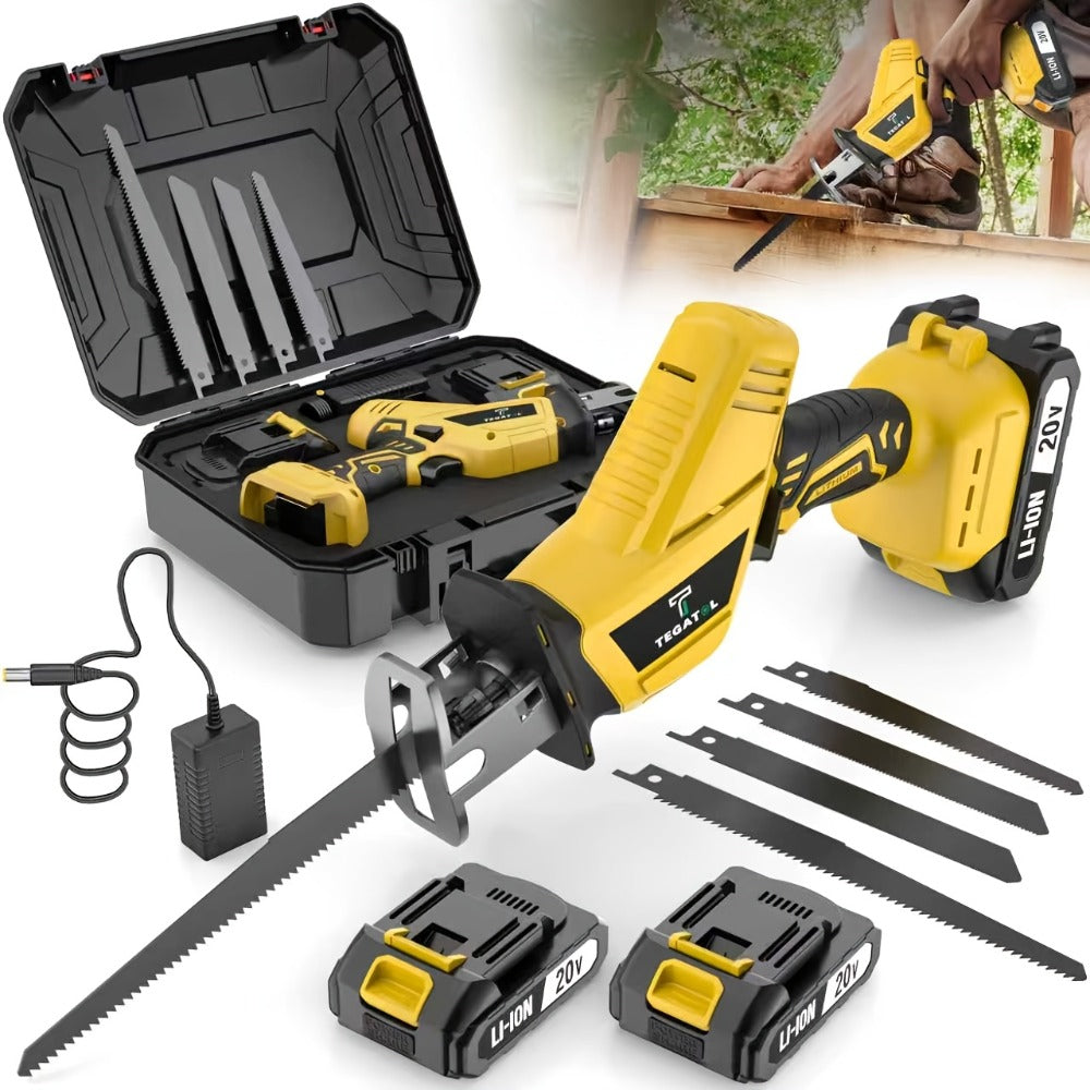 Electric Saw in an Electric Design with LED Light and Safety Lock