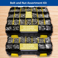 1575pcs 304 Stainless Steel Nuts and Bolts Assortment Kit – Pan Head Flat Head Screws Nuts Washers with Double-Sided Storage Box for Home & Mechanical Repairs