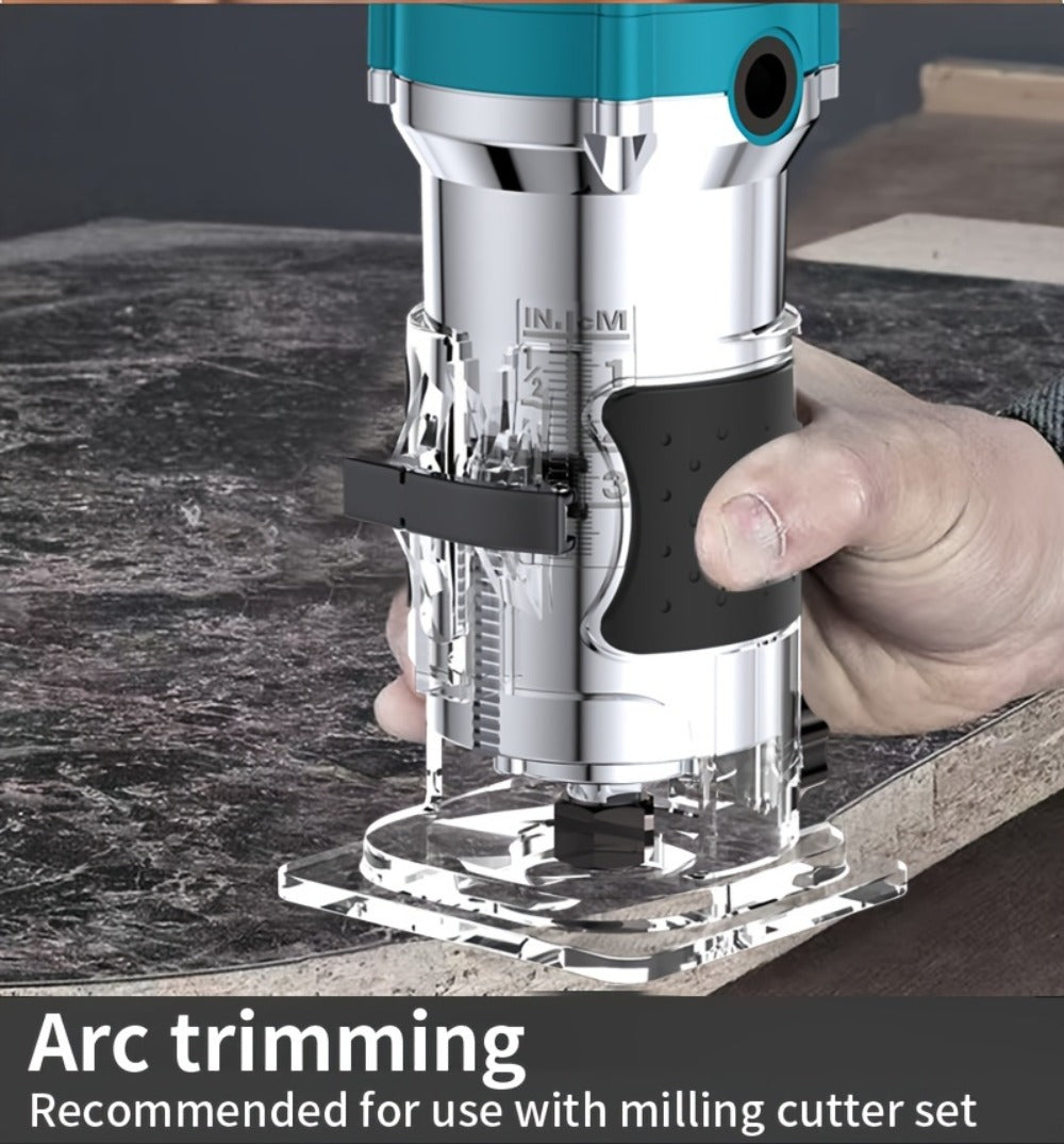 Wood Router with Wood Slotting and Optional 15pc Milling Cutter Set for Woodworking