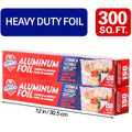 Heavy Duty Aluminum Foil Roll 12 Inch Wide Restaurant Grade – Food Safe Disposable Wrapping for Burritos, Hot Dogs & Sandwiches | Pack of 2 (300 Sq Ft) or Pack of 3 (225 Sq Ft) for Food Service & Catering