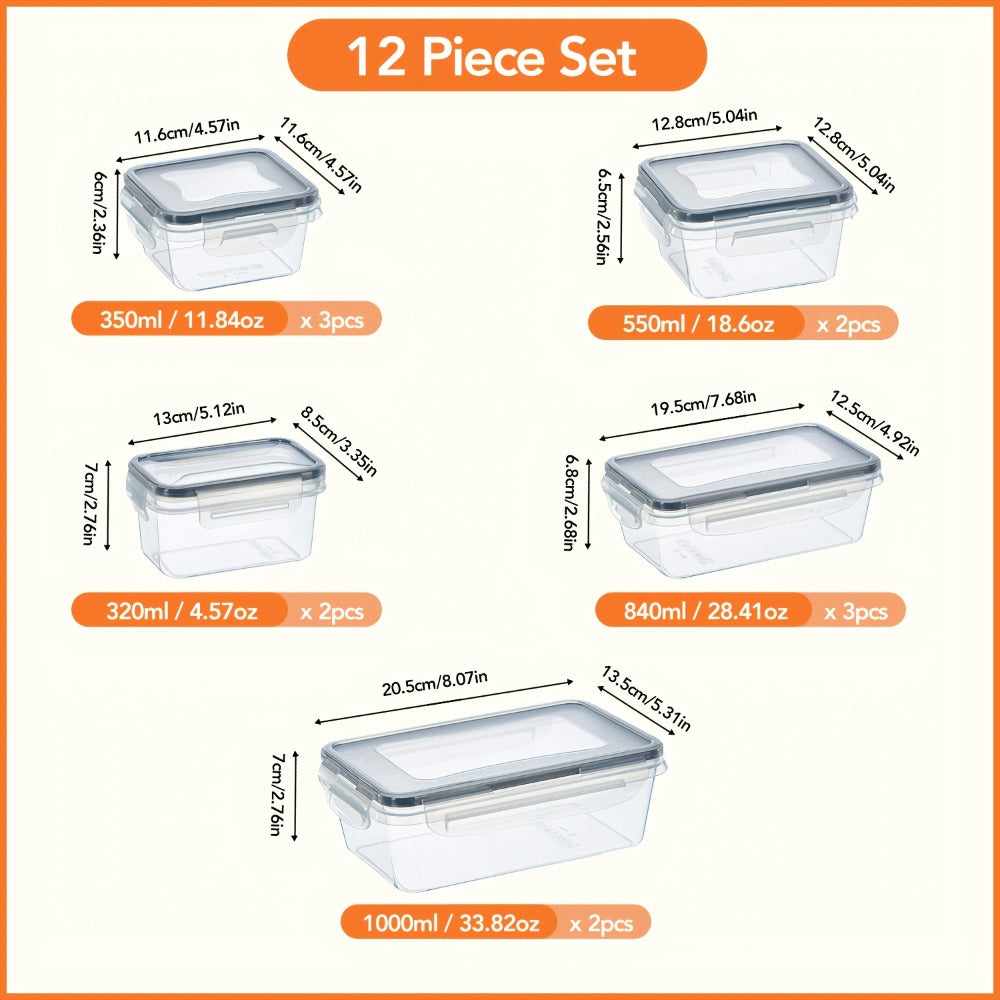 Food Storage Containers With Lids Airtight Plastic Container Set for Kitchen Pantry Organization, Easy-Lock Leak-Proof Design