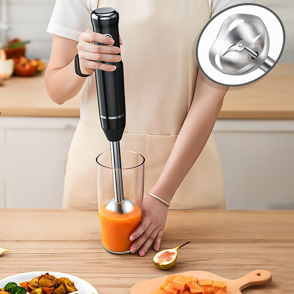 Immersion Blender 400W Handheld Stick Mixer with 2 Speeds & Turbo Mode 304 Stainless Steel Blades – Corded Hand Blender with Detachable Base for Soup Smoothie Puree Baby Food