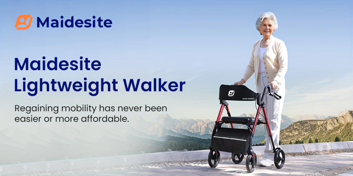 Rollator Walkers For Seniors with Ergonomic Backrest and Dual Adjustable Height