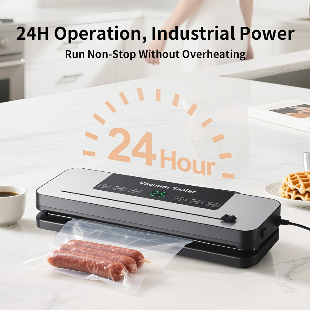 Vacuum Sealer Machine with Bags Cutter and Hose for Dry and Moist Foods