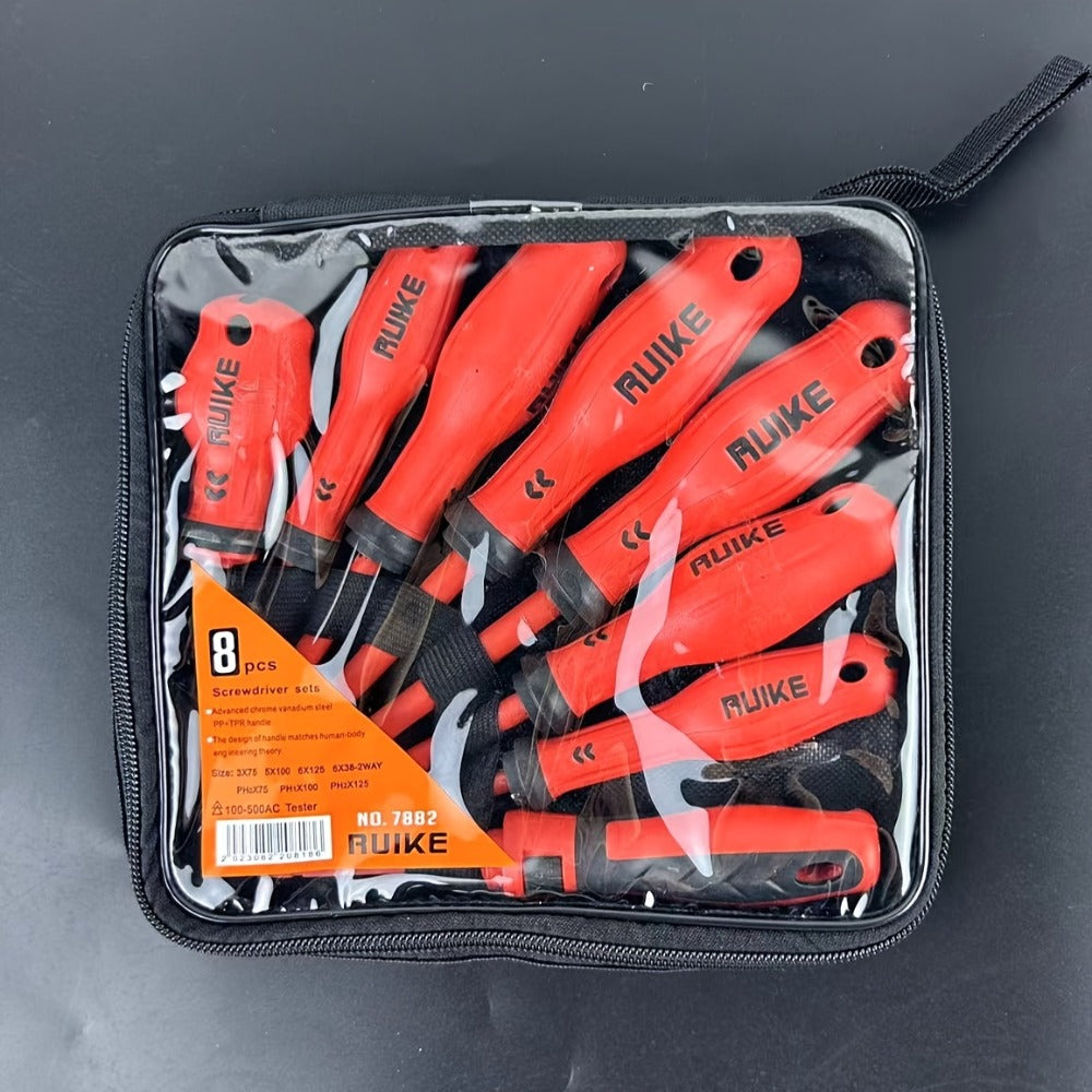 Magnetic Screwdriver Set with 4 Slotted and 4 Phillips Non-Slip Handle Precision Screwdrivers for Electronics