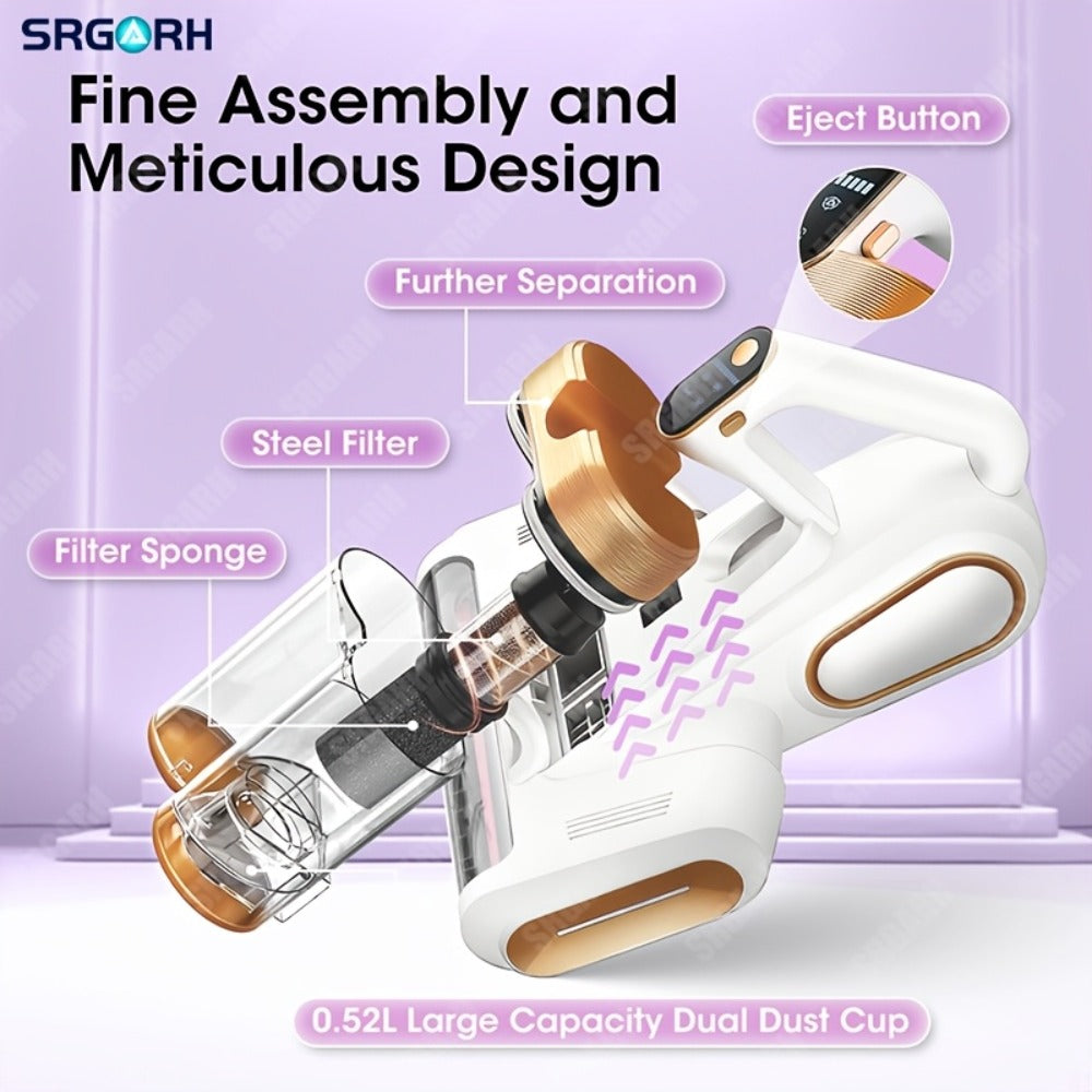 Mattress Vacuum with Cleaner 16Kpa UV Light and 80000 RPM Sonic Technology