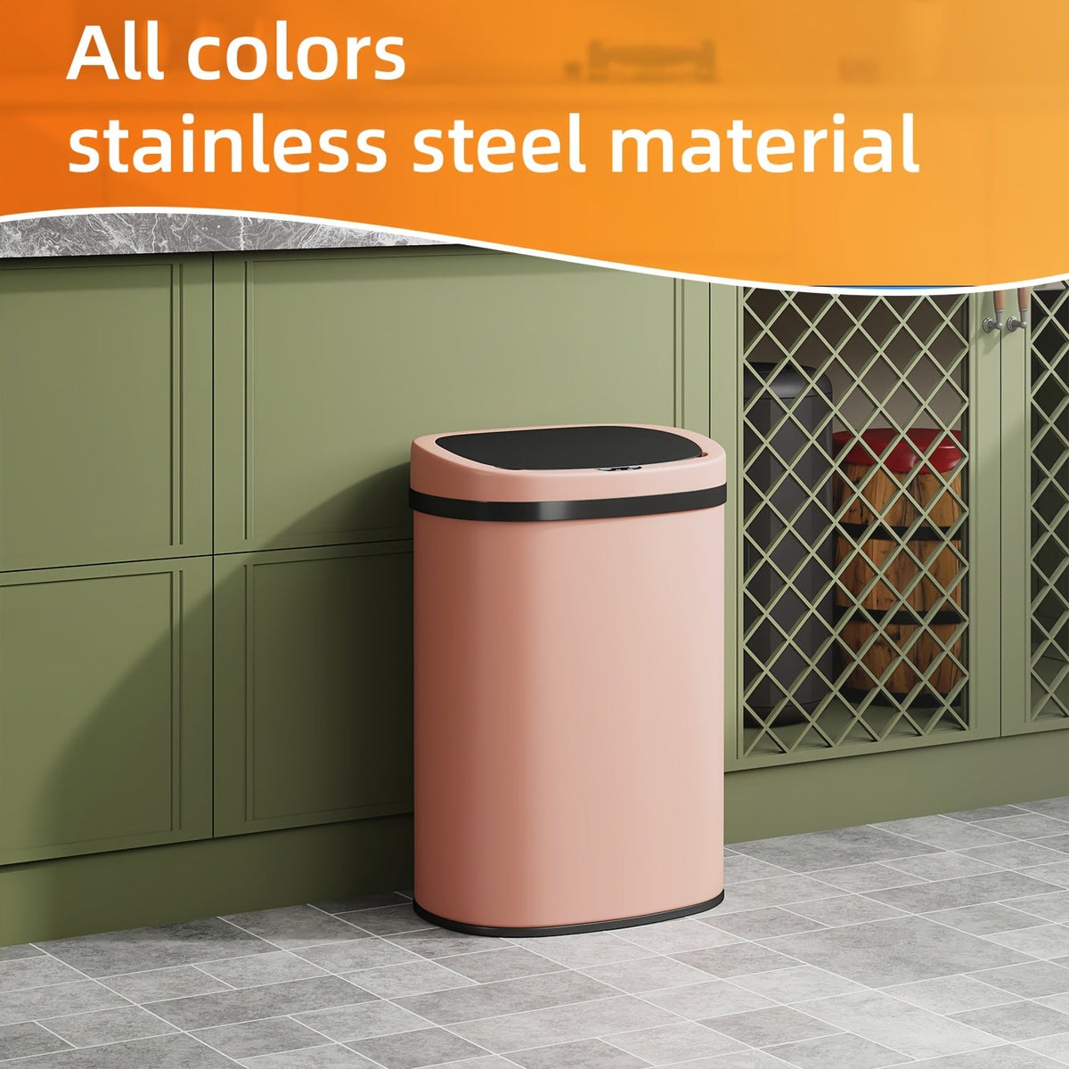 13 Gallon 50L Touchless Motion Sensor Trash Can for Kitchen and Home Office