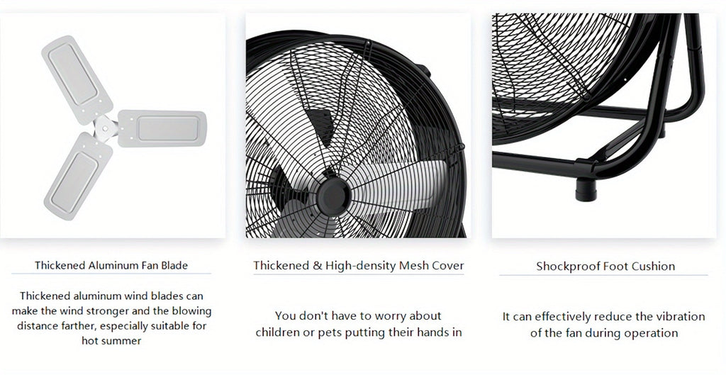 Industrial Drum Fan 24 & 30 Inch | High Velocity Floor Fan 9460-14000 CFM, 3-Speed Air Circulator with 180° Tilt for Warehouse, Garage, Workshop, Job Site & Large Space Cooling – Multiple Colors