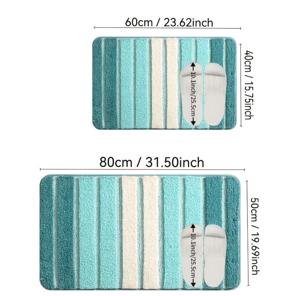 Bath Rug, Chenille Non-Slip Absorbent Bathroom Mat Extra Thick 1850g/㎡ Plush Washable Floor Mat for Bathroom Shower
