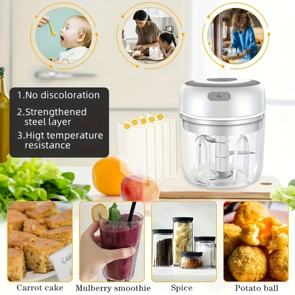 Chopper with Meat Grinder Attachment and Rechargeable Kitchen Food Processor for Camping