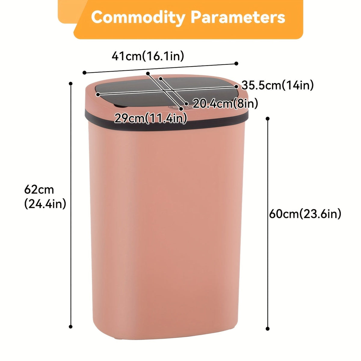 13 Gallon 50L Touchless Motion Sensor Trash Can for Kitchen and Home Office