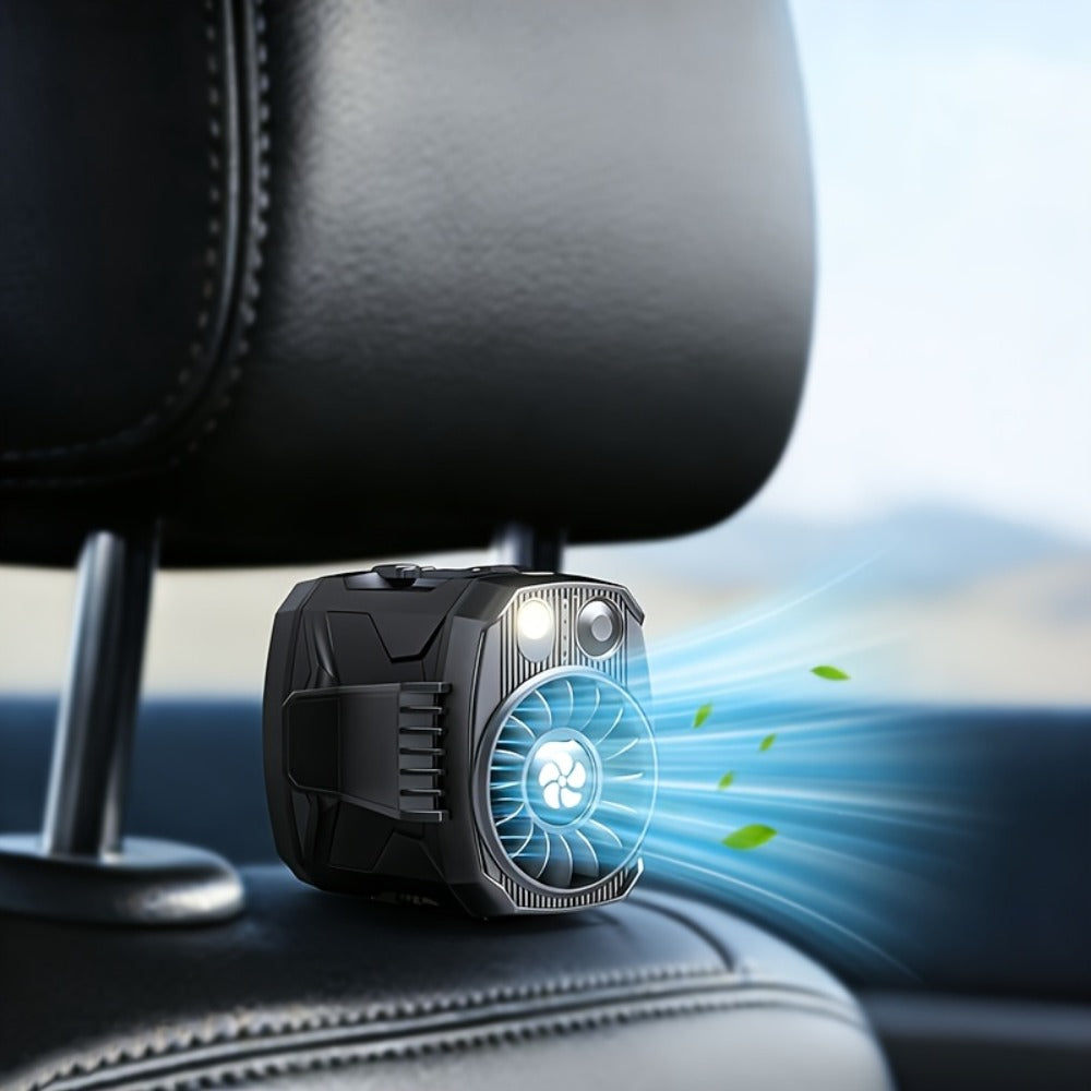 Portable Fan for Cars, USB Rechargeable Clip-On Cooling with Adjustable Speed for Travel and Everyday Drives