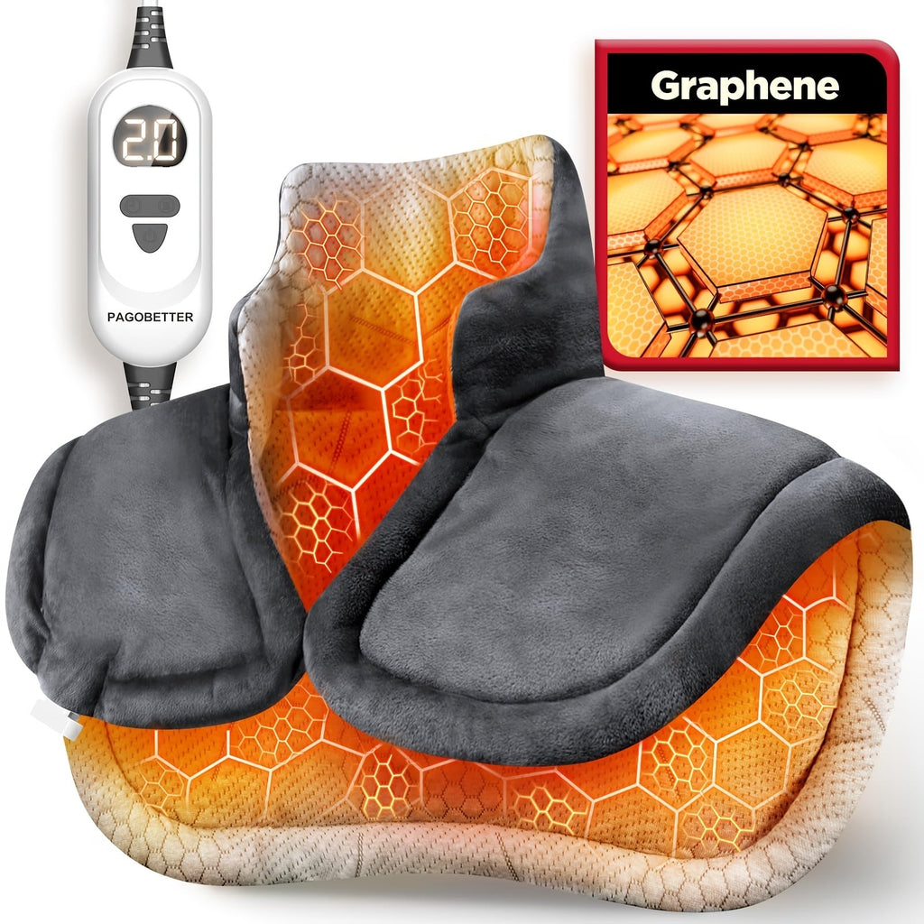 Heating Pad for Neck and Shoulders, Weighted Electric Wrap with Six Heat Settings and Automatic Shut-Off