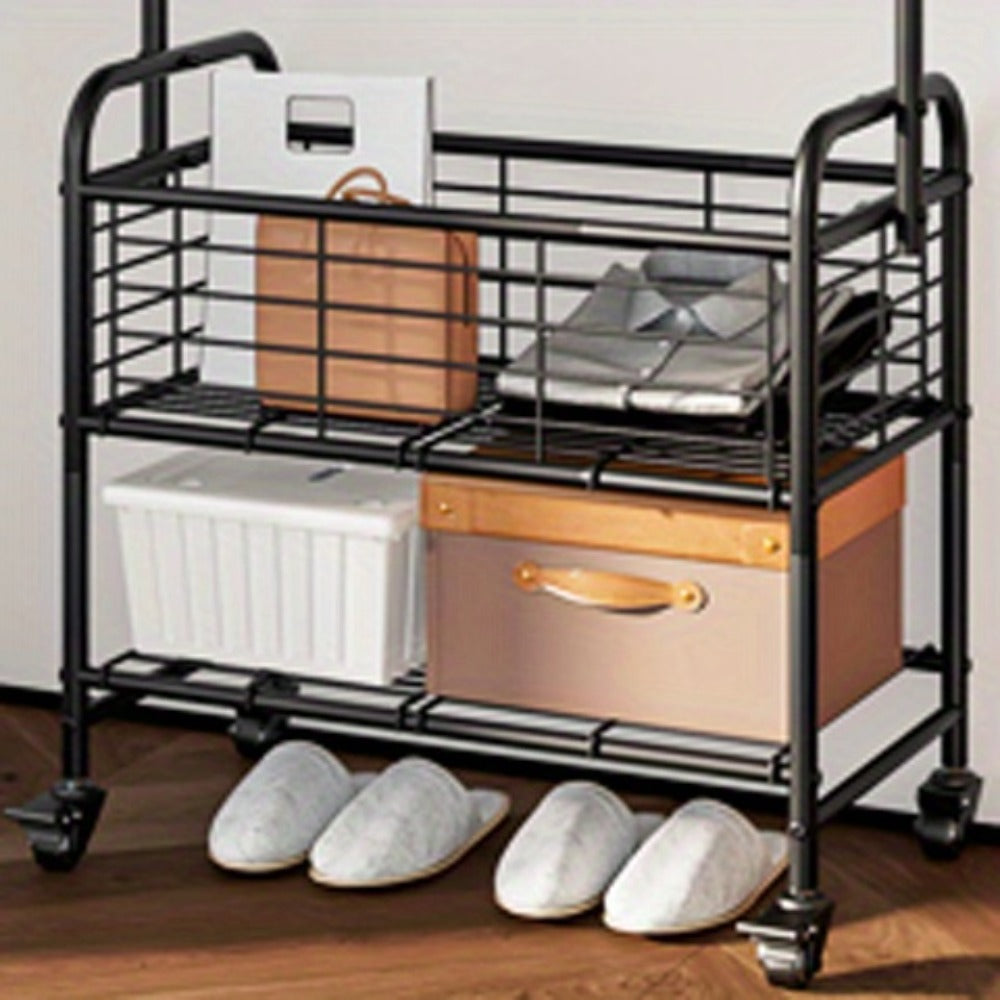 Laundry Basket, Wheels and Hanging Rack, Multifunctional Clothes Hamper for Laundry Room Bedroom Bathroom