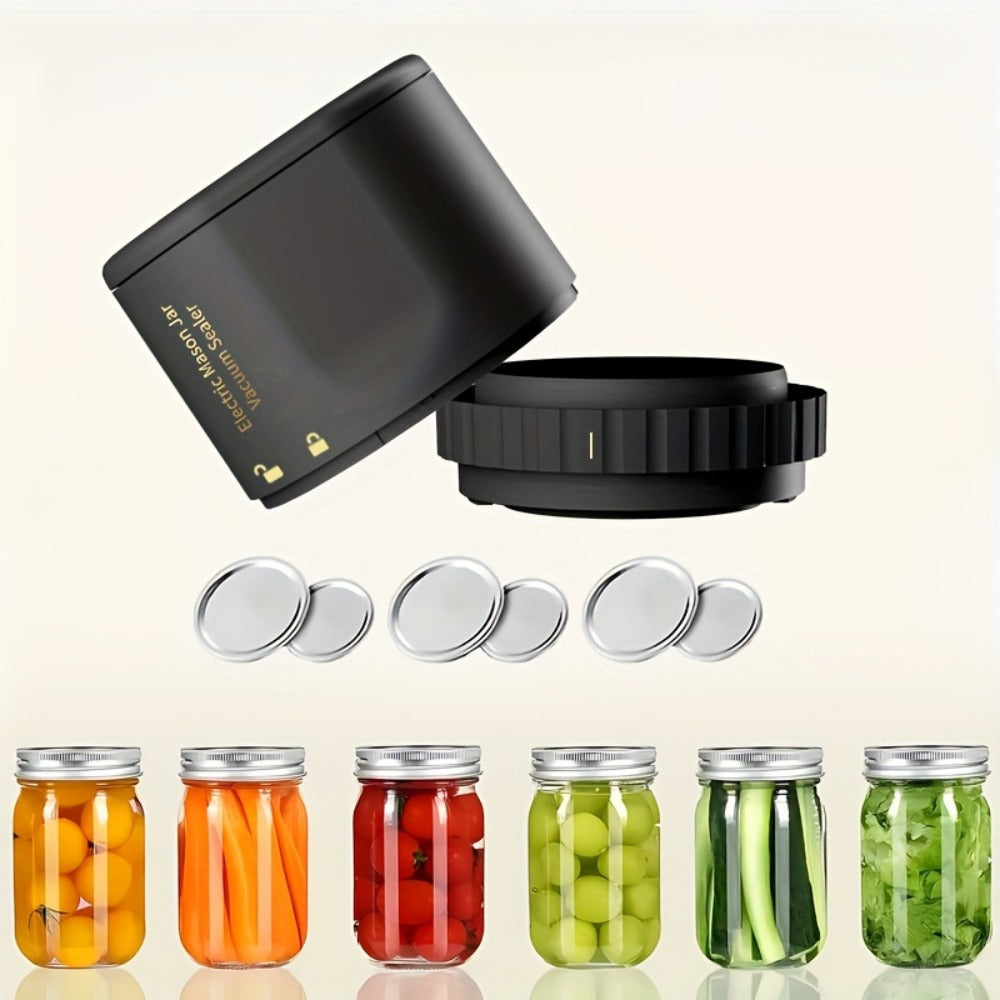 Electric Mason Jar Sealer One-Touch Vacuum Seal with Regular Mouth Lids