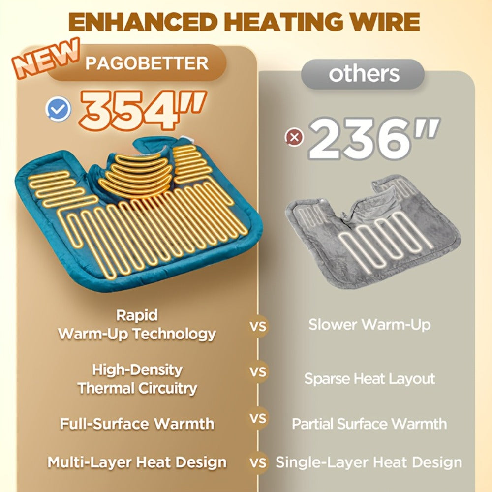 Heating Pad for Neck and Shoulders, Weighted Electric Wrap with Six Heat Settings and Automatic Shut-Off