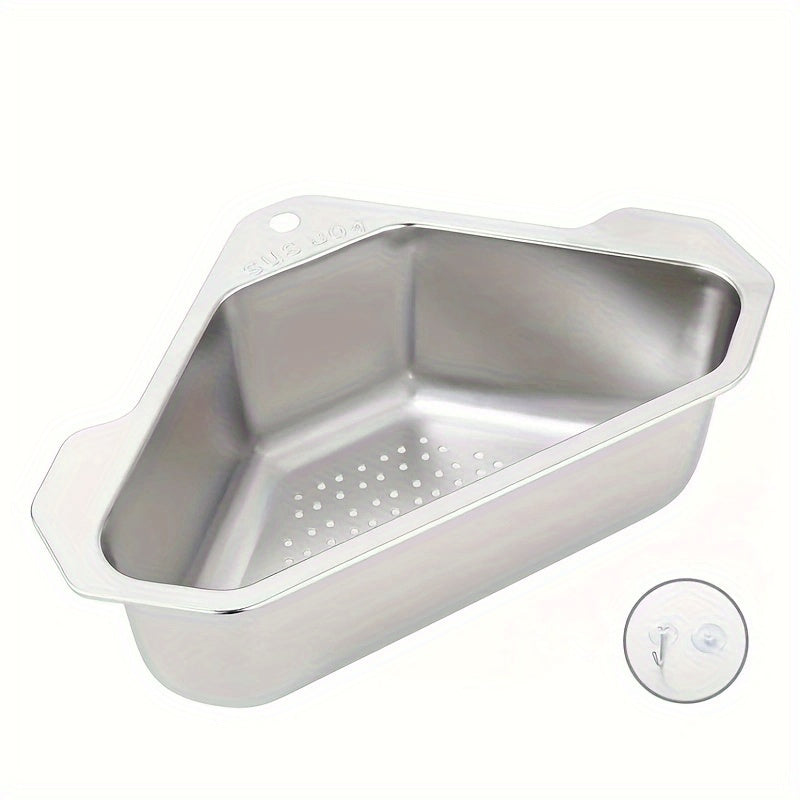 Kitchen Drain Strainer Basket 304 Stainless Steel Triangular Corner Sink Filter for Wash Basin