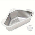 Kitchen Drain Strainer Basket 304 Stainless Steel Triangular Corner Sink Filter for Wash Basin