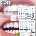 Hydroxyapatite Toothpaste 4-Pack – 10% Nano Formula with Baking Soda, Deep Cleaning & Whitening Gel, Mint Fresh Breath, Fluoride-Free Daily Oral Care for Everyone, Home & Travel Sleek Tube Design (400g)