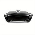 Electric Skillet 8 Quart Non-Stick Copper Deep Dish – 16x12 Large Electric Frying Pan with Tempered Glass Vented Lid, Adjustable Thermostat, Dishwasher Safe, Perfect for Family Meals & Entertaining
