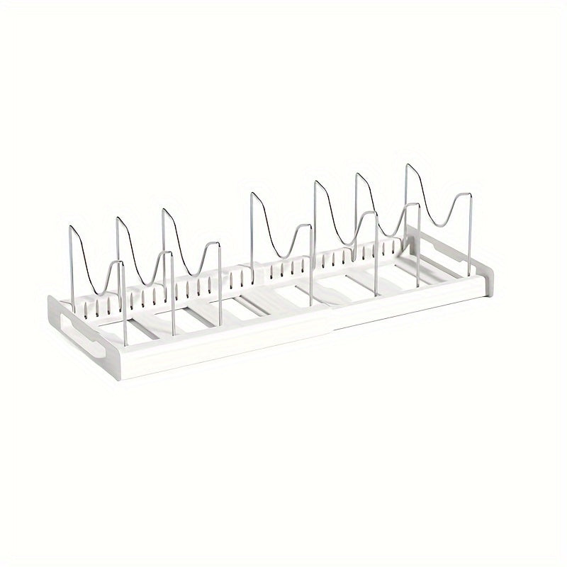 Pot Organizer with Adjustable Dividers Easy Storage Organization