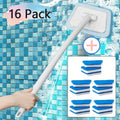 Shower Cleaning Brush Set with Replaceable Heads 7/11/16pcs - Bathtub Brush Wall Tile Brush Floor Brush Window Glass Cleaner, Detachable Decontamination Scrubber for Bathroom Shower Grout & Tub