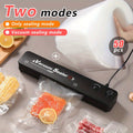 Food Vacuum Sealer Machine 1850W, Automatic Vacuum Sealer with 50 Vacuum Bags — Compact Food Preservation Air Sealer for Fresh Food & Long-Term Storage | Black & White