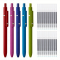 Gel Pen Set 25-Pack – 5 Multicolor Pens + 20 Black Refills 0.5mm Fine Point Quick-Drying Smooth Writing No Feather Ink for Office School Journaling Gifting Vintage Morandi Gradient