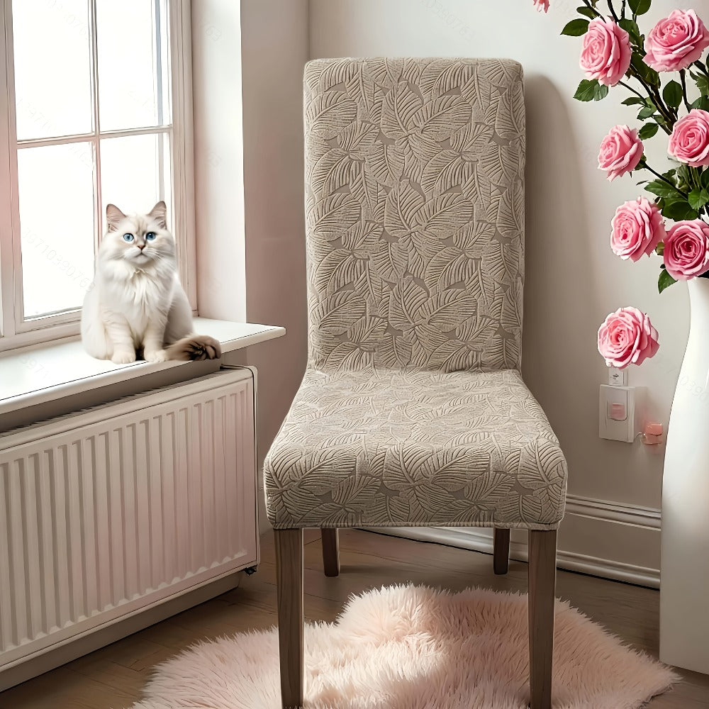 Chair Covers, Plant Print Slipcovers for Dining Room Kitchen Chairs, Elastic Parsons Chair Protector