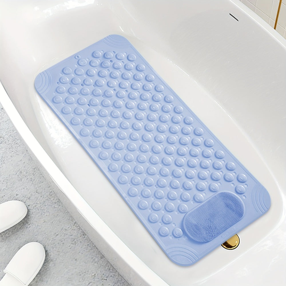 Non-Slip Bath Mat, Cushioned Shower and Tub Floor Mat with Massage Texture in Two Rectangular Sizes