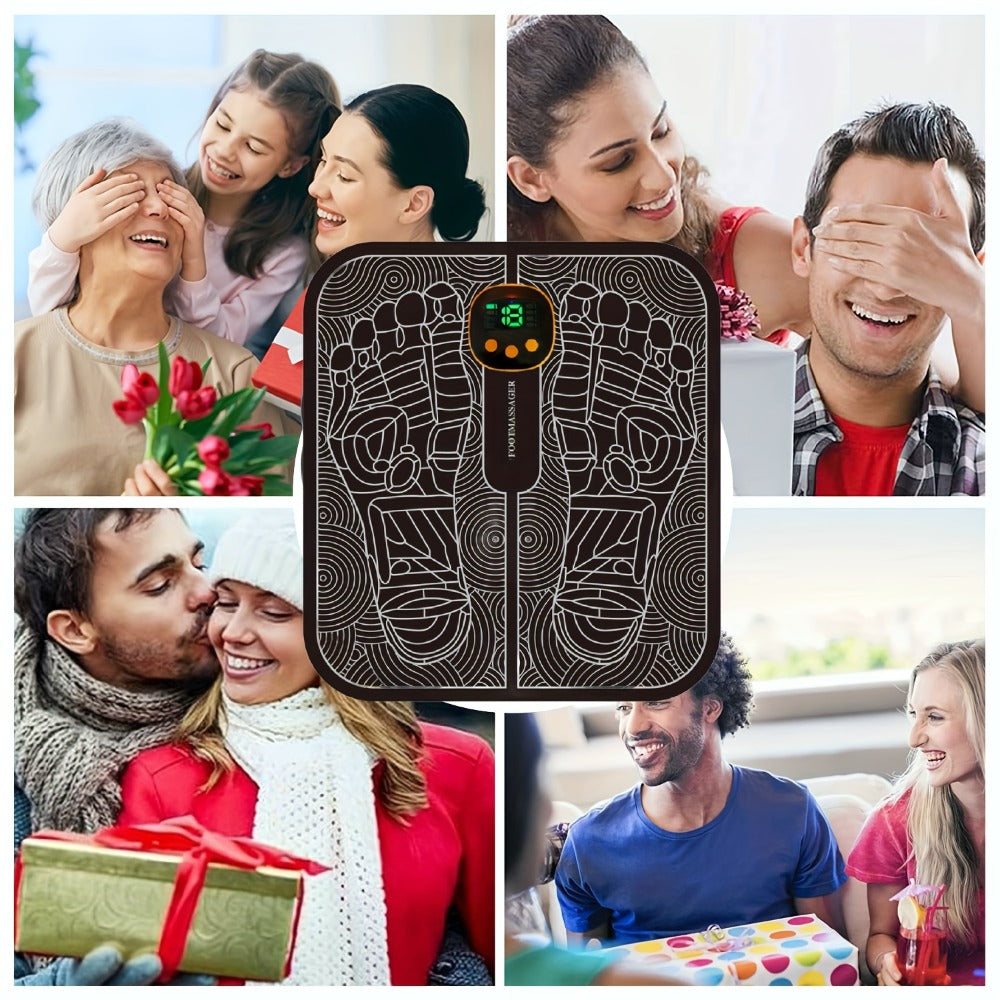 Foot Massager Pad with 8 Modes and 19 Intensity Levels for Circulation
