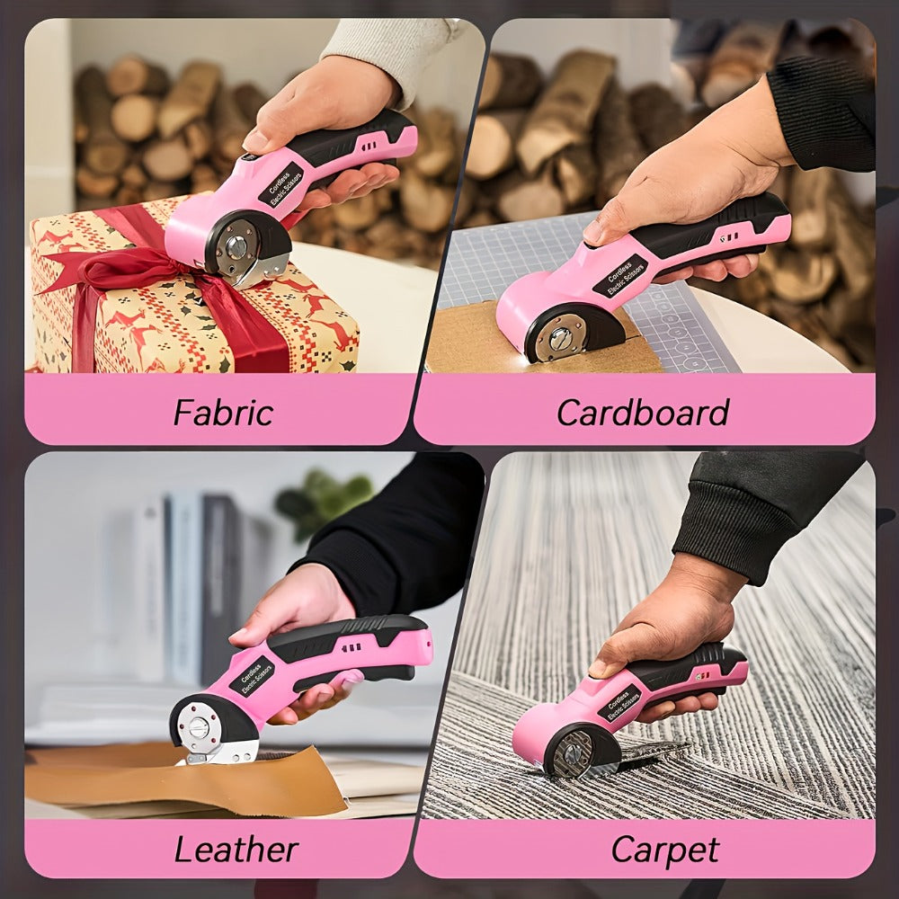 Electric Scissors with Rechargeable Cordless and Battery Indicator for Fabric