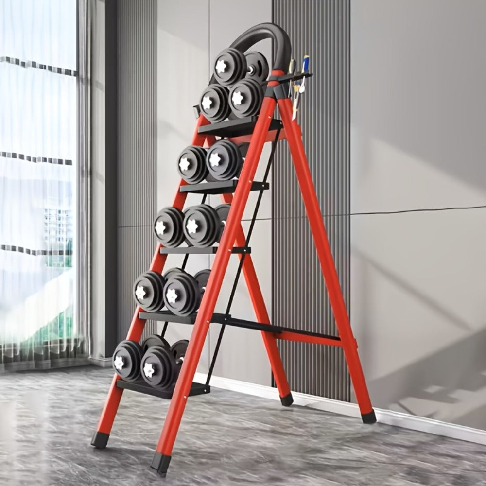 5 Step 500 LBS Anti-Slip No Assembly, Portable Lightweight Ladder for Home, Folding Step Stool