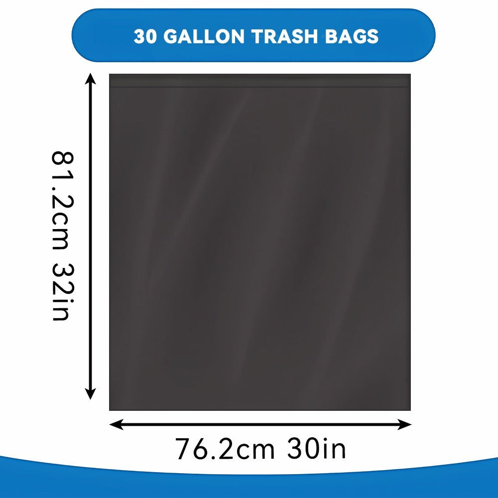 Trash Bags: 30 Gallon 200 Count, Black Large Garbage Bags, Ultra Strong Leak-Proof, 113.5L Heavy Duty Bags for Kitchen, Industrial